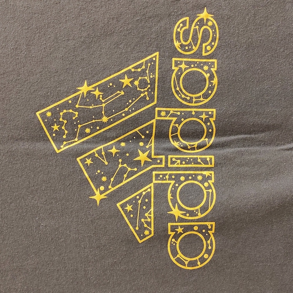 Adidas Women's Charcoal Tee with Starry Gold Logo - Picture 2 of 6